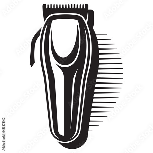 Electrical hair clipper or shaver Vector Black silhouettes. with white background