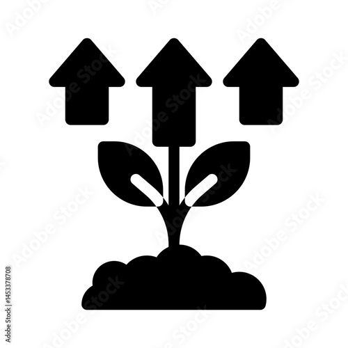 wealth growth glyph icon