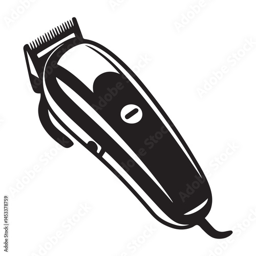 Electrical hair clipper or shaver Vector Black silhouettes. with white background