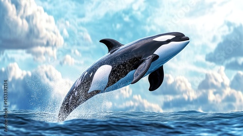 Orca Leaping Through the Waves