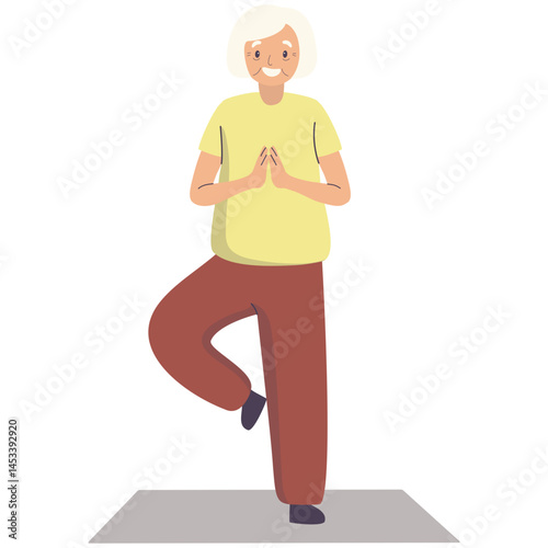 Elderly Activities Cartoon Character. Vector Illustration.