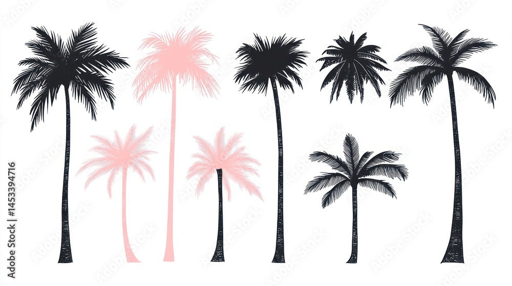 Obraz premium Tropical Palm Trees Silhouettes (1)