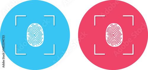 Fingerprint identification system. Vector icon fingerprint.