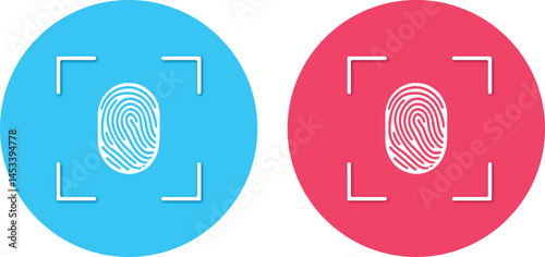 Vector icon fingerprint. Biometric password human. 