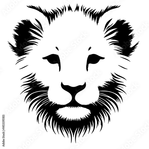 Lion cub portrait silhouette