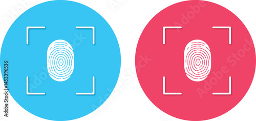 Scan fingerprint, security or identification system concept.  Security system based on thumb lines, vector illustration 