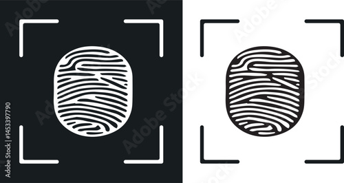 Fingerprint recognition. Biometric scanning system for finger, Fingerprint Id technology vector illustration