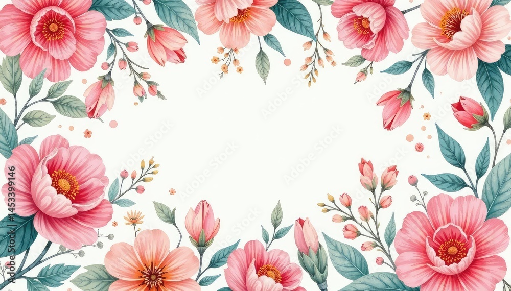 Obraz premium Delicate watercolor paisley floral pattern, soft tones, feminine, repeat