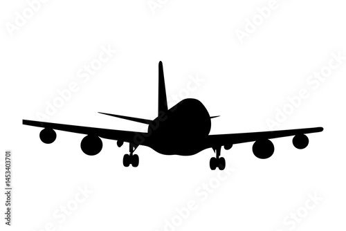 Airplane silhouette vector illustration for travel aviation and transportation design projects and creative works