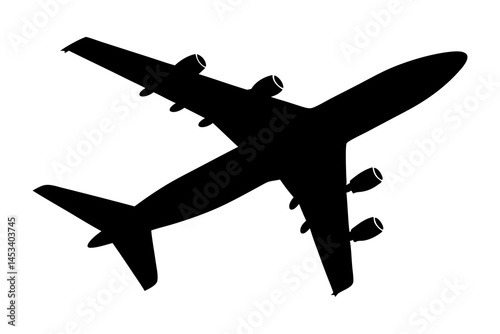 Airplane silhouette vector image for aviation enthusiasts and travel industry design projects and graphics