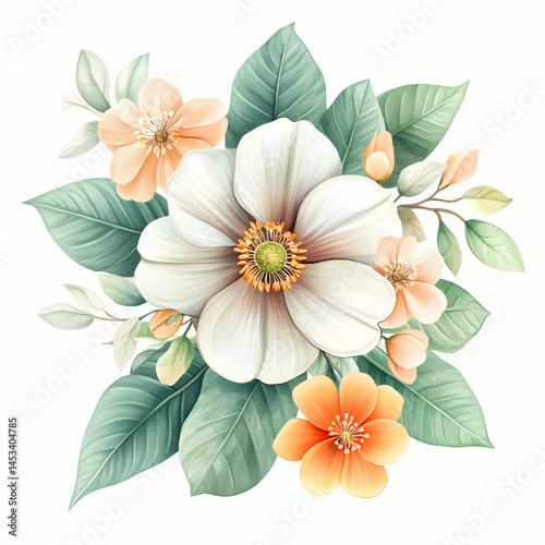 Floral watercolor bouquet artwork