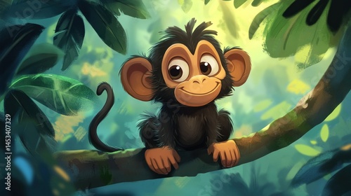 Cute monkey in jungle