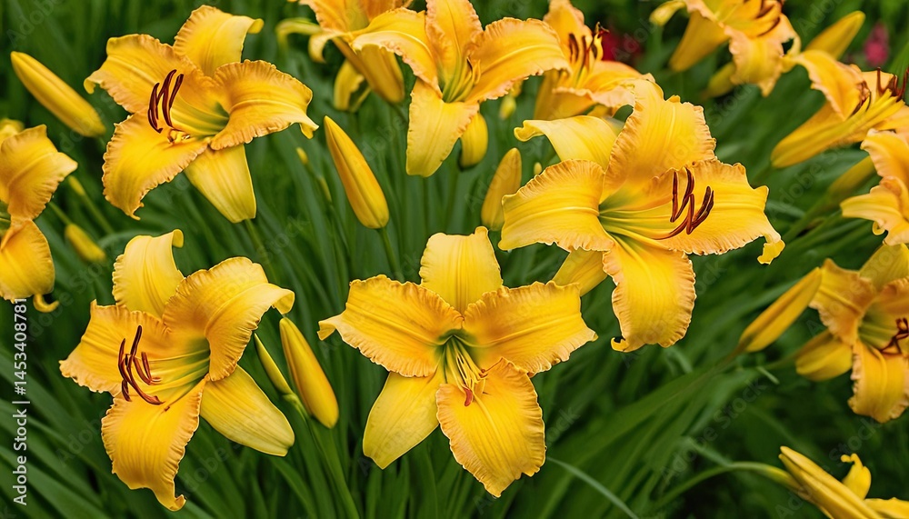 Beautiful fresh yellow blooms in dew
1 Beautiful fresh yellow blooms in dew
1