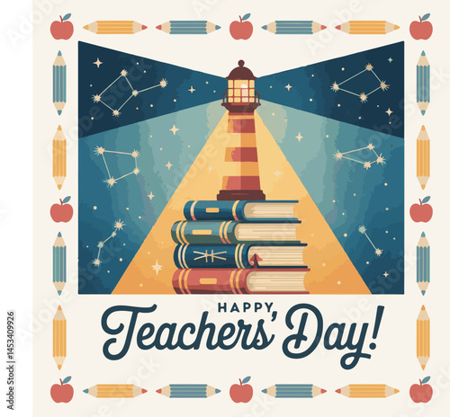 happy teachers day vector illustration, World Teachers' Day concept