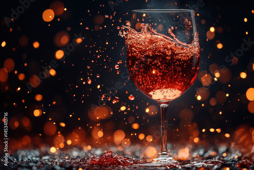 Glass of red wine.