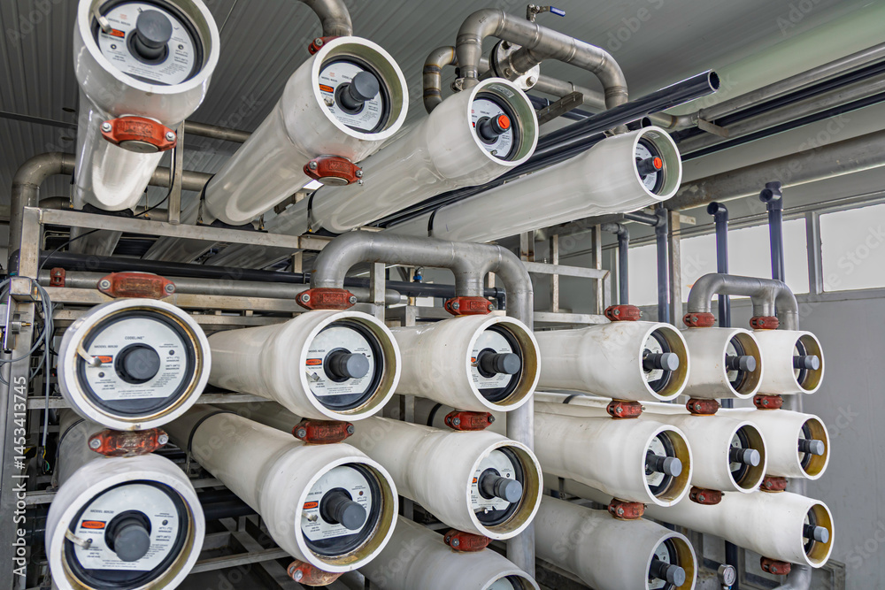 Industrial oxygen tanks in chemical factory. Oxygen storage vessels, which is either held under pressure in gas cylinders, or as liquid oxygen