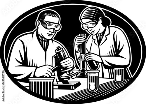 Man and Woman in Lab: Innovative Scientific Research and Collaboration in the Lab Environment