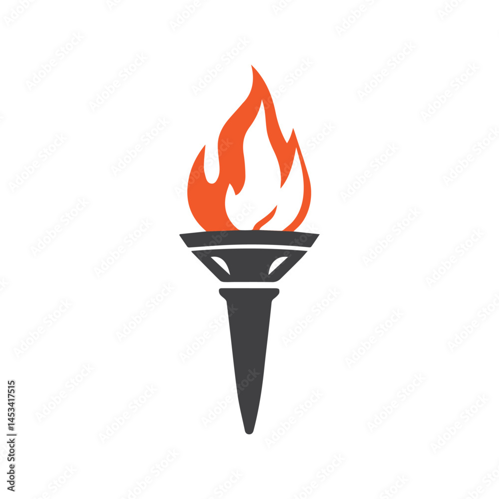 Torch Logo Design Graphic Illustration Torch Logo Design Graphic Illustration
