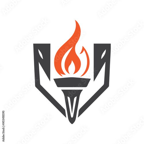 Torch Logo Design Graphic Illustration