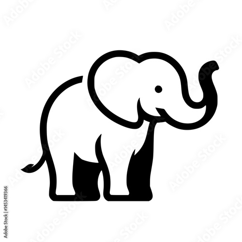 Silhouette of baby elephant logo