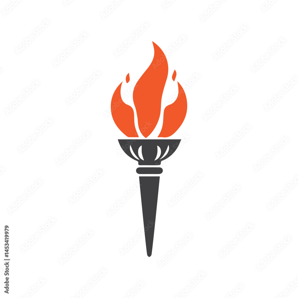 Torch Logo Design Graphic Illustration Torch Logo Design Graphic Illustration