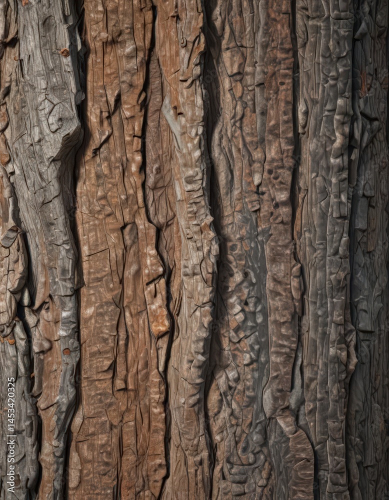Obraz premium Rough tree bark texture, earthy browns and grays , tone, earthy, still-life