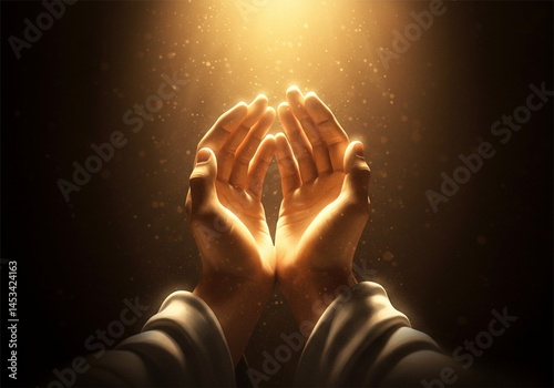 hand gestures praying with divine light praying according to religion