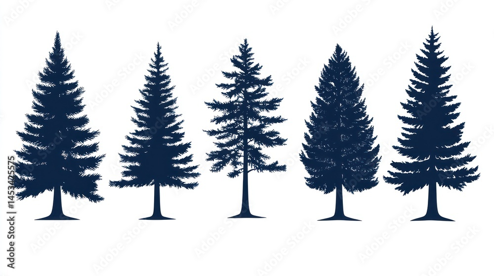 Silhouettes of Pine Trees Silhouettes of Pine Trees