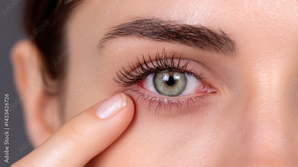 Red symptom: eyelid inflammation, vision tension, optic defect, fatigue signal, human condition, medical stress, tissue reaction, cornea damage, ocular sign, retina irritation
