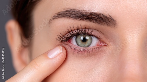 Obraz na płótnie Red symptom: eyelid inflammation, vision tension, optic defect, fatigue signal, human condition, medical stress, tissue reaction, cornea damage, ocular sign, retina irritation w salonie
