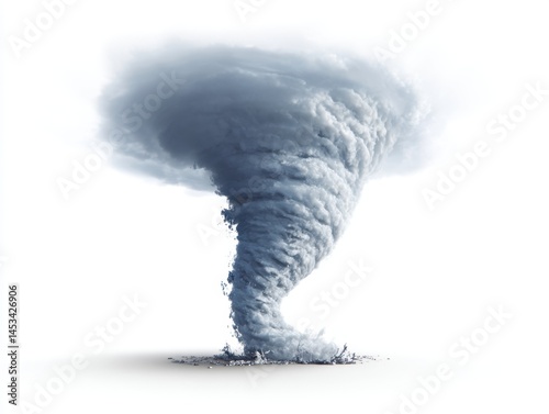 Wallpaper Mural Isolated swirling tornado vortex on white background representing severe weather danger Torontodigital.ca