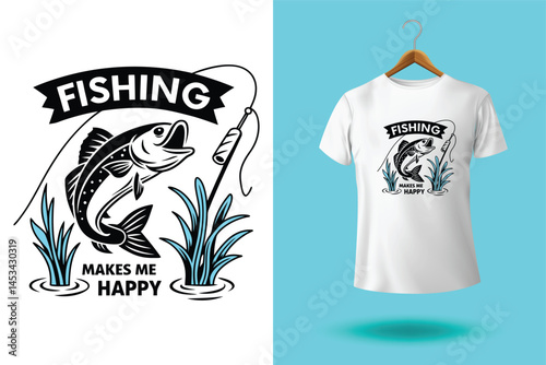 Fishing t shirt design vector, vintage fishing tshirt graphic illustration, Fishing vector emblem