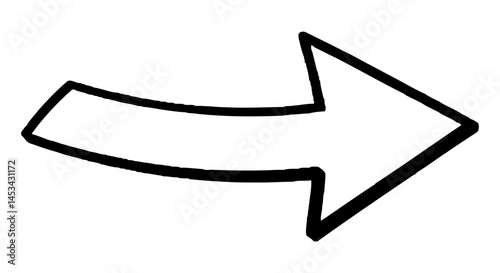 Curved Hand-Drawn Bold Outline Arrow Graphic