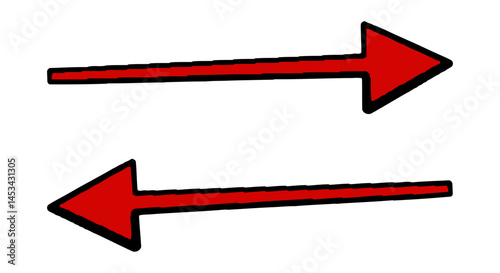 Bold Red Arrows: Contrasting Left & Right Directional Indicators