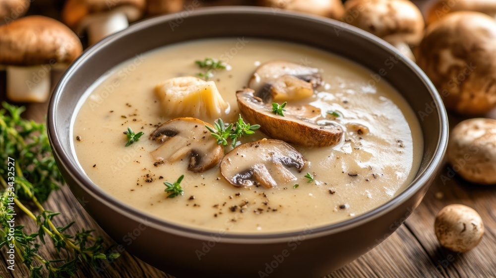 Creamy Mushroom Soup with Thyme and Black Pepper Creamy Mushroom Soup with Thyme and Black Pepper