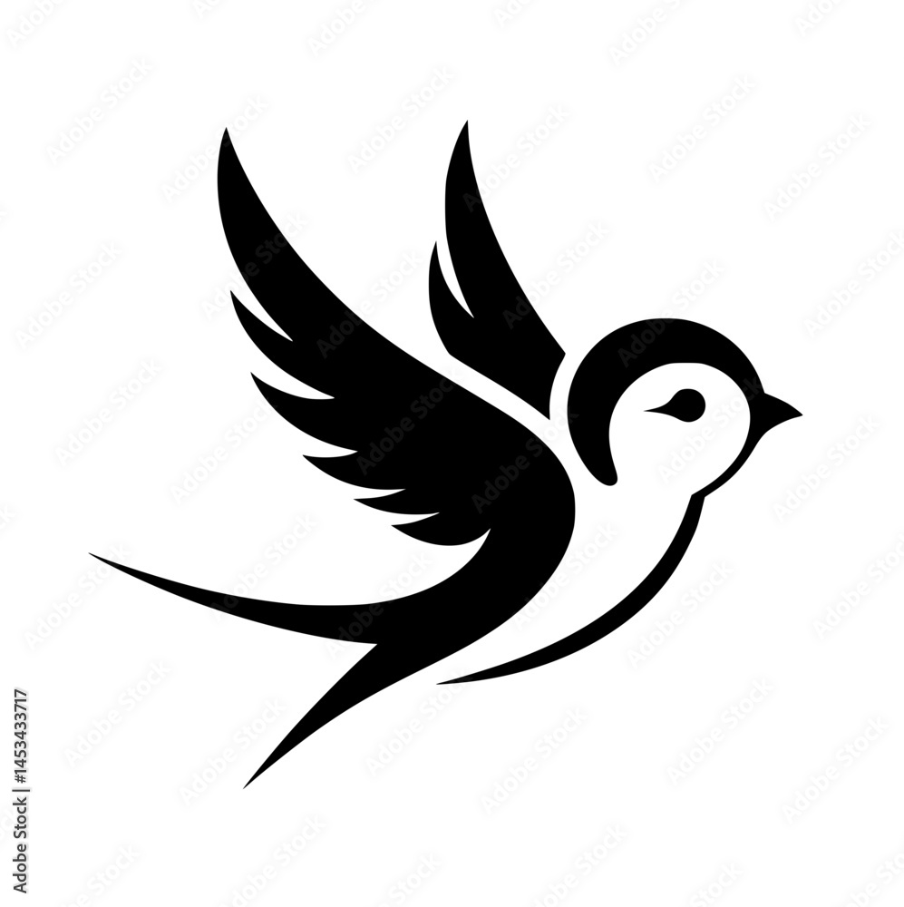 Obraz premium Silhouette of a baby swallow