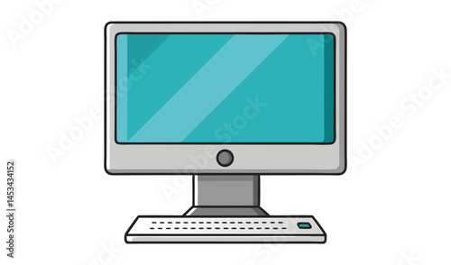 computer monitor isolated on white background