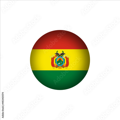 Bolivia flag in 3D sphere shape. Bolivia flag logo illustration. Bolivia flag icon.