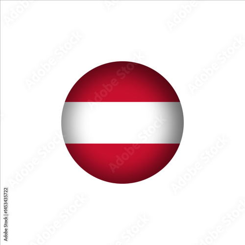 Free Download Austria flag in 3D sphere shape. Austria flag logo illustration. Austria flag icon. - GFXLoad
