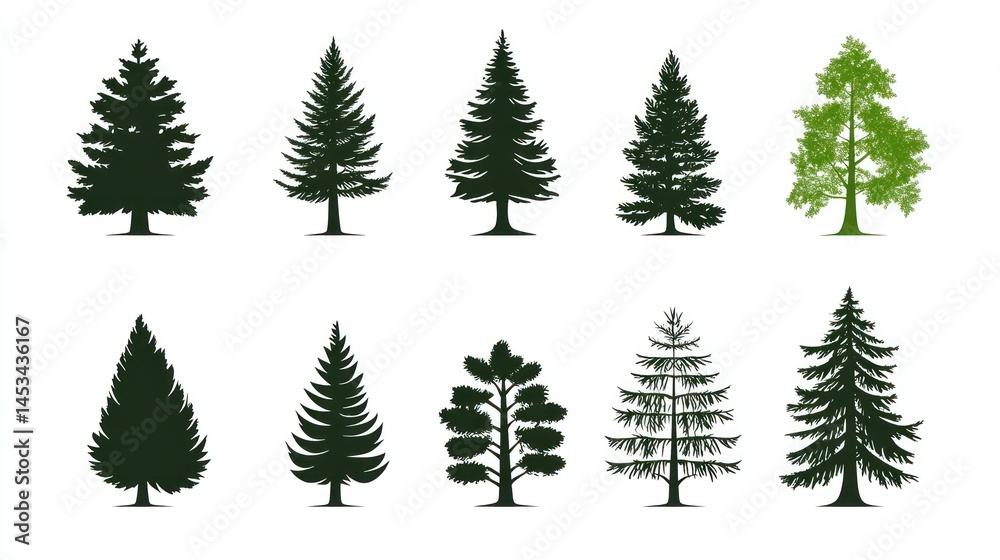 Silhouette Trees Vector Illustration Silhouette Trees Vector Illustration