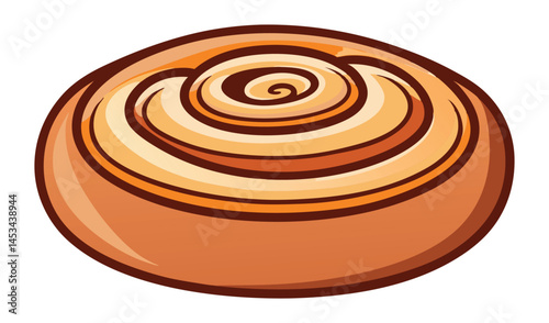 Sweet cinnamon roll pastry bakery illustration