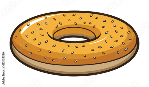 Flat graphic vector illustration isolated on white background of a set of 3 bagels