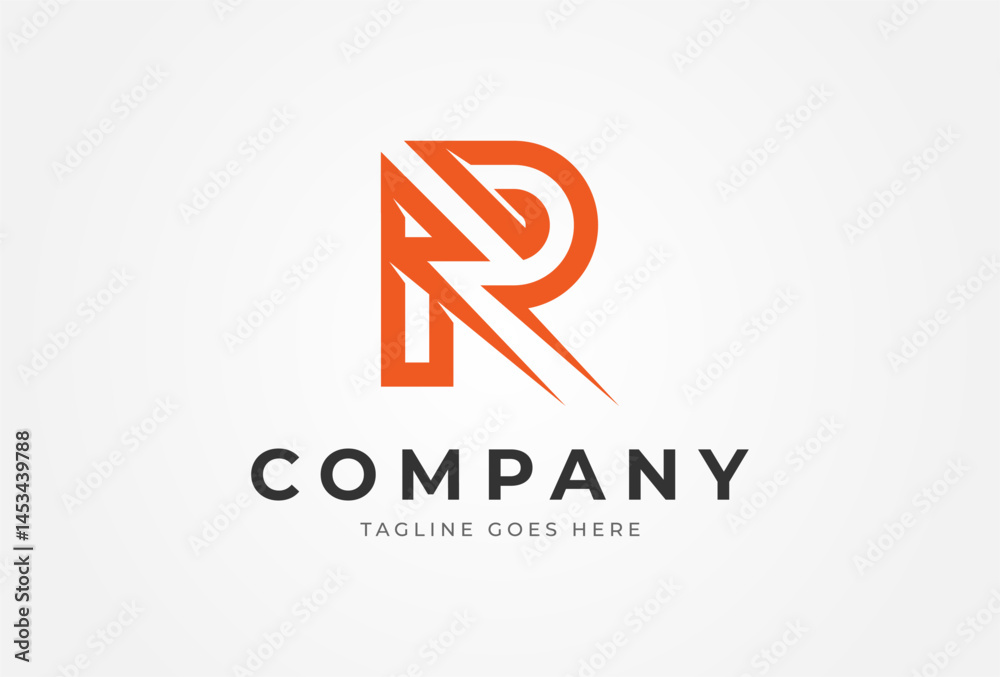 Letter R Electric Logo, letter R and lightning bolt combination, tunder bolt design logo template Element, vector illustration