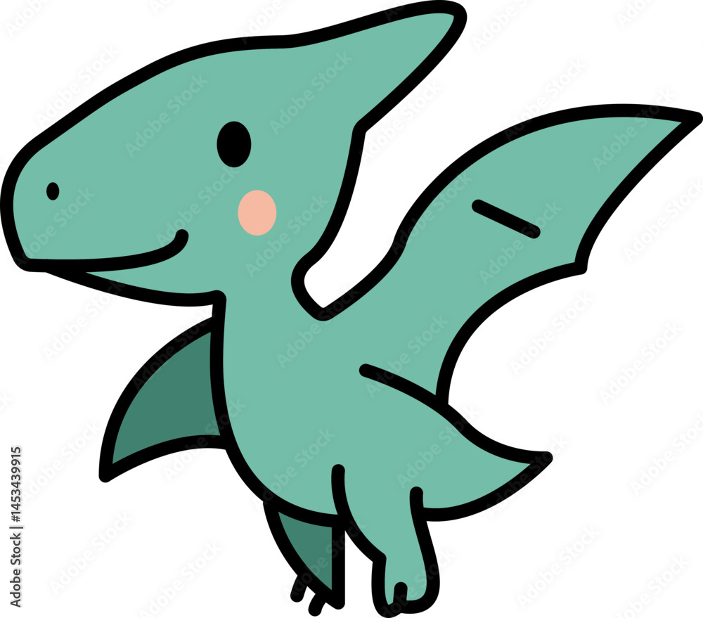 Naklejka premium Cartoon Pterodactyl Illustration