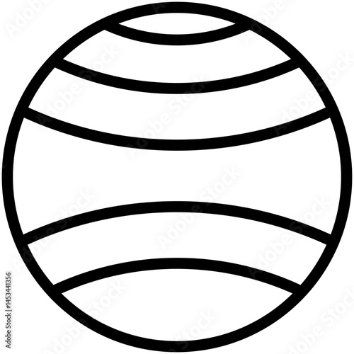 exercise ball line icon