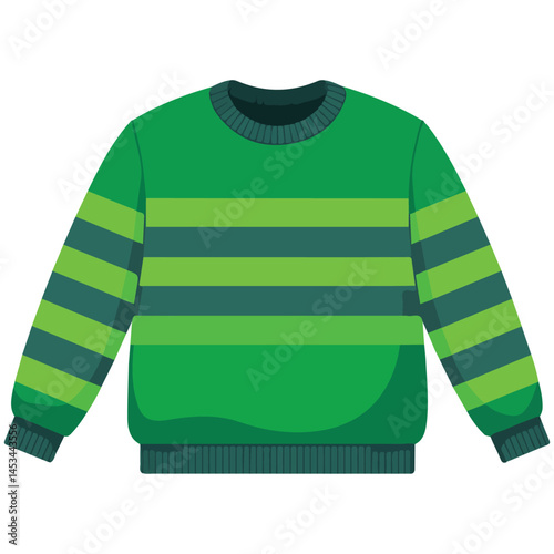 Striped orange sweater cartoon isolated vector illustration on white background