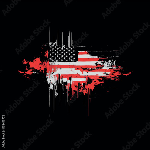 Grunge American Flag memorial veterans day,Generative Ai
