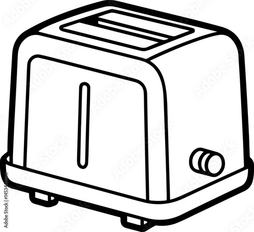 toaster outline vector illustration, line art