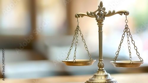 Justice Scales Law Symbol Balance Legal Concept Brass Golden Equilibrium Weight Court Abstract