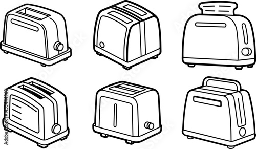 toaster outline vector illustration, line art